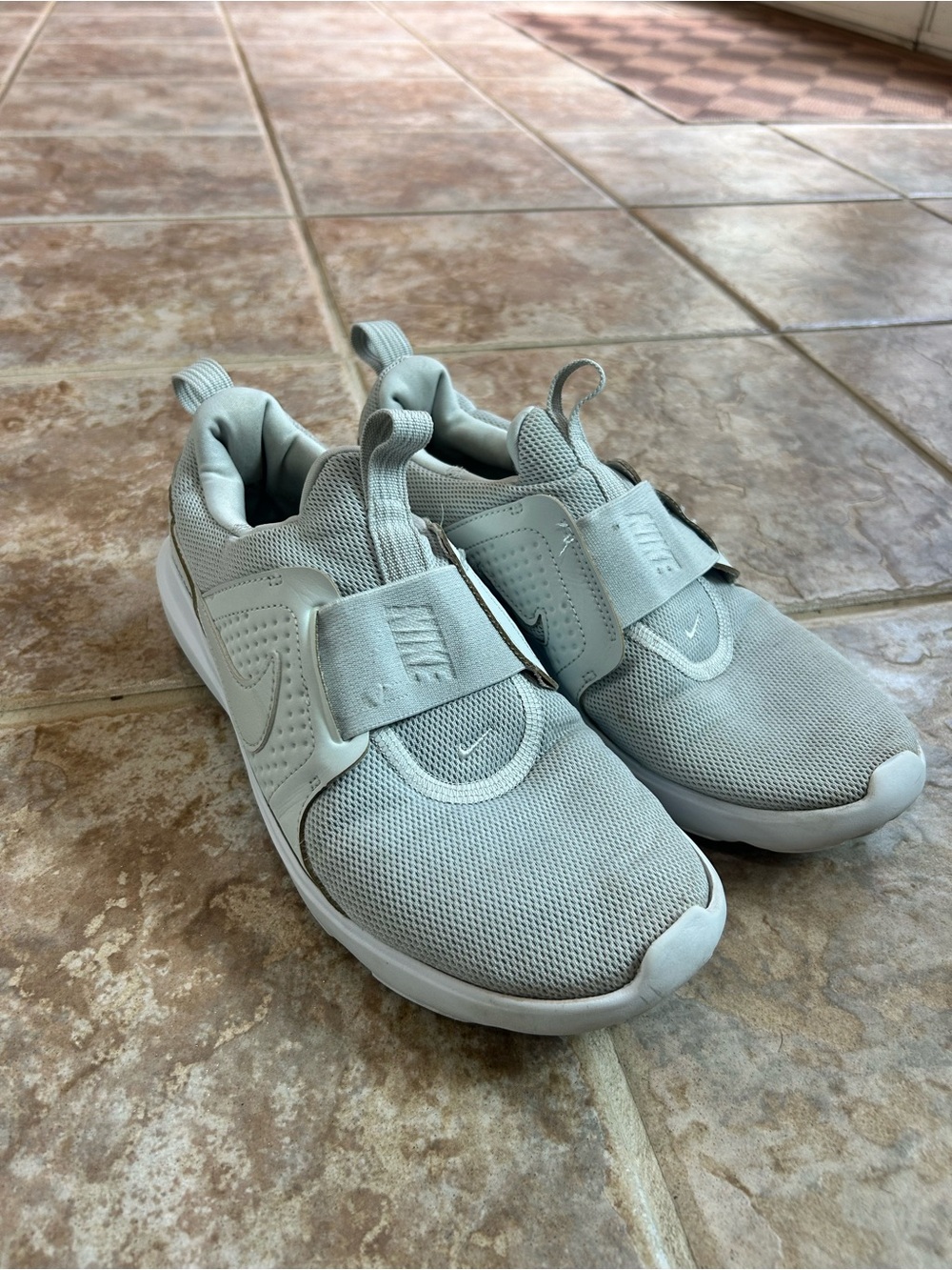 Nike Women's White Slip-On Athletic Sneakers with Strap